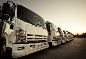 Two Way Radio - Image showing trucks in a row