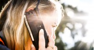 Image showing woman using satellite phone