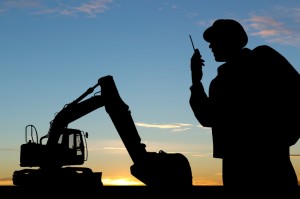 Image showing man talking on two way radio